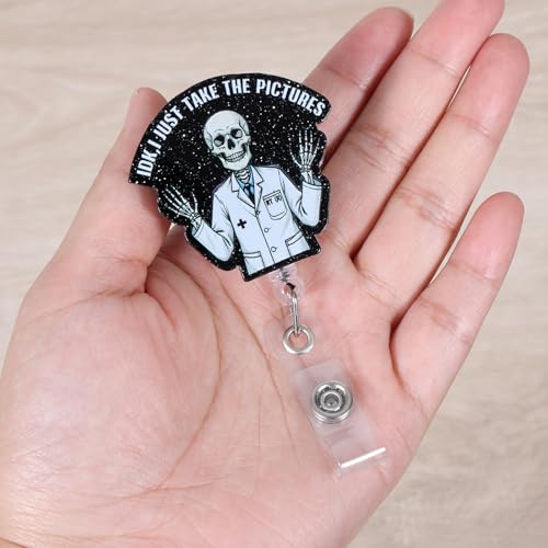 IDK,I Just Take The Pictures Funny Radiology Skeleton RT Nurse Badge Reel - color: Idk I Just Take the Pictures
