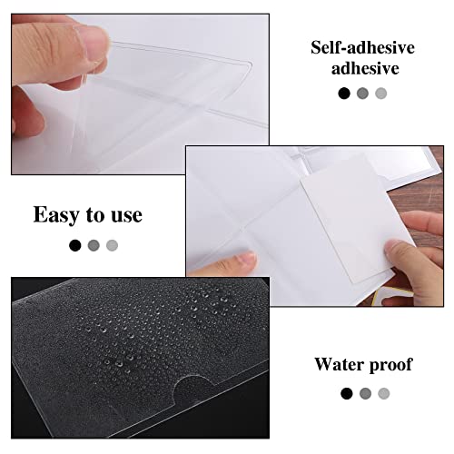 36 Pack Adhesive Index Card Pockets, Clear Top-Load Holders, 2.4 x 3.9 in - size: 2.4 x 3.9 Inches