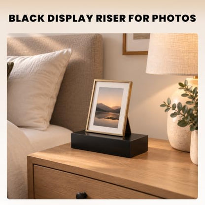 Oirlv Solid Wood Minimalism Style Jewelry Display Stand Showcase Jewelry Organizer Black Square Holder (SM05304) - color: SM05304
