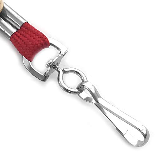 Beebel Lanyards 100 Pack Red Lanyards with Swivel Hook Clips for ID Name Badge Holder - color: Red, size: 100 Pack
