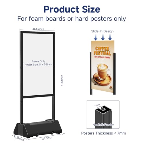 KOOV Heavy Duty Sign Holder Stand, 24"x36" Poster Stand
