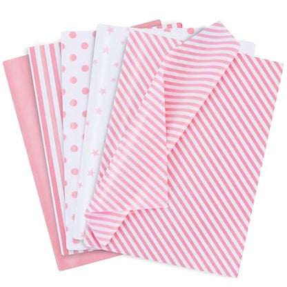BEISHIDA 100 Sheets Pink White Tissue Paper Bulk for Gift Wrapping Gift Bag - color: 5dpinks100