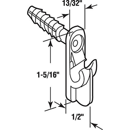 Prime-Line MP7017 Wire Shelf Back Wall Clip with Anchor (12 Pack), White
