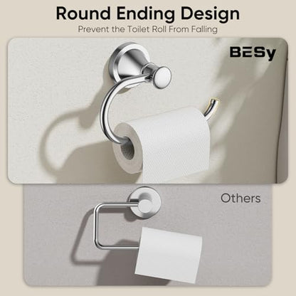 BESy Toilet Paper Holder Wall Mount Bathroom Tissue Holder Polished Chrome - color: Polished Chrome