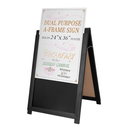Ilyapa A Frame Sign Holder & Chalkboard Easel - Sandwich Board, 24x36 In - color: Black, size: 41x28 Chalk