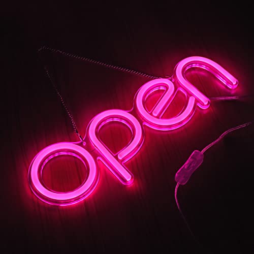 LED Open Sign,16x6 inch Open Signs for Business with Open Close Sign(Pink) - color: Pink