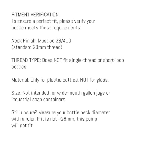 Vigor Path Dispenser Pump for Plastic Bottles, 28/410 Neck Finish - color: Black - Pack of 4