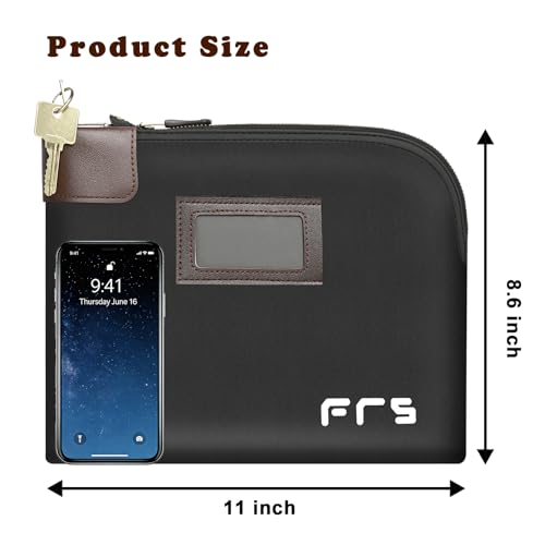 Cash Bag with Lock and 2 Keys, Waterproof Money Pouch with Zipper Closure, 11 x 8.6 Inches, Canvas Document Bag, Bank Deposit Bag for Credit Cards, Passport, Phone Safe Storage