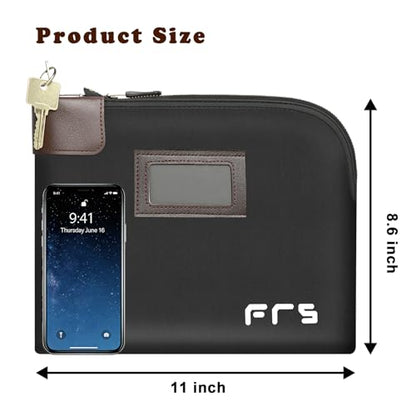 Cash Bag with Lock and 2 Keys, Waterproof Money Pouch with Zipper Closure, 11 x 8.6 Inches, Canvas Document Bag, Bank Deposit Bag for Credit Cards, Passport, Phone Safe Storage