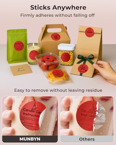 MUNBYN 2 Inch Red Round Thermal Labels for Business, 750 Sheets/1 Roll - color: Red, size: 2inch