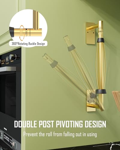 Paper Towel Holder Under Cabinet One Hand Operable, Brushed Gold - color: Brushed Gold