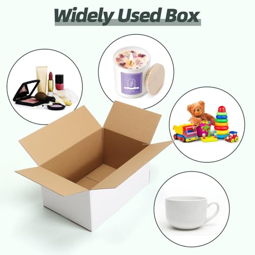 CRUGLA 12x8x6 Shipping Boxes 15 Pack, White Packing Mailing Boxes - size: 12x8x6 Inch 15 Pack