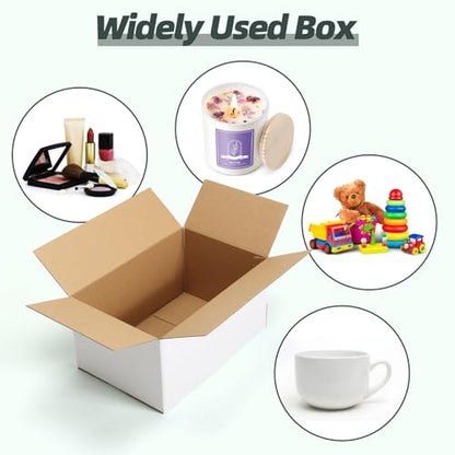 CRUGLA 12x8x6 Shipping Boxes 15 Pack, White Packing Mailing Boxes - size: 12x8x6 Inch 15 Pack