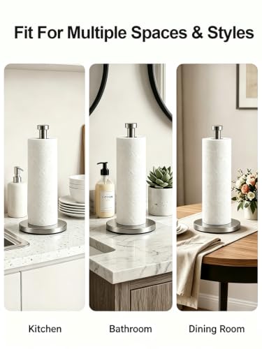 VEHHE Paper Towel Holder Countertop, 4 Non-Slip Suction Cups, Weighted Base