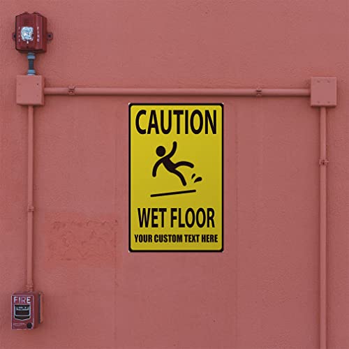 Custom Industrial Decals Vertical Vinyl Stickers Caution Wet Floor Sign Safety Industrial Safety Sign Label Personalized Text Here 18x24Inches Personalized Text Here - color: Personalized Text Here, size: 18x24inches