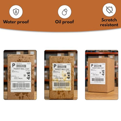 4” x 6” Direct Thermal Labels – 1000 Labels (2 Roll, 500 per Roll) Water & Oil Resistant, Permanent Adhesive – Compatible with Zebra, Rollo & Similar Printers (Not for DYMO) (2 Rolls) - size: 2 Rolls