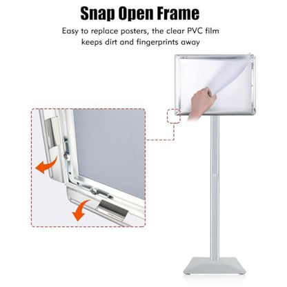 Sign Stand for Display, Ultra Stable Heavy Duty Pedestal Signage Holder - size: 11x17, style: Silver