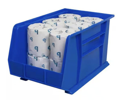 Stackable Shelf Bins/Storage Totes, Blue (6-Pack) EV17828