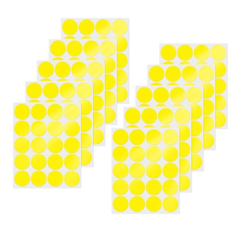 Yellow Round Stickers 2 Inch Waterproof Vinyl Coding Labels 200 PCS - color: Yellow