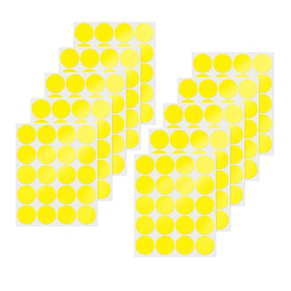 Yellow Round Stickers 2 Inch Waterproof Vinyl Coding Labels 200 PCS - color: Yellow