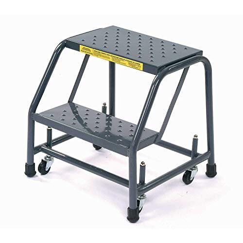 Ballymore 218P Perforated 16" W 2 Step Steel Rolling Ladder 10" D Top Step