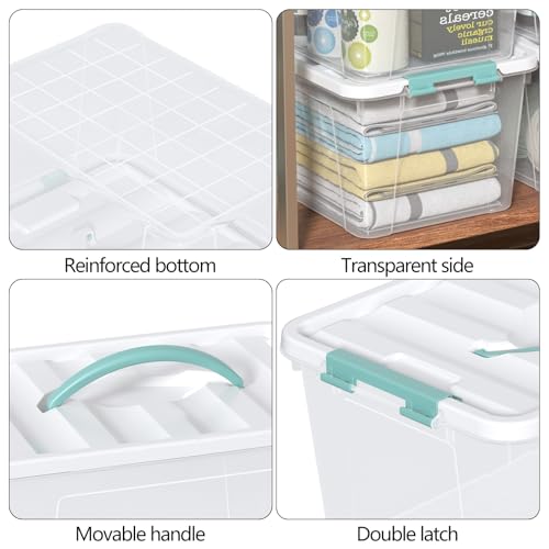 Zopnny 14-Qt Storage Bin with Lid, Stackable Latch Box with Handle, 6-Pack - size: 14 Quart