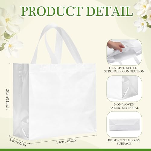 Eccliy 80 Pcs Reusable Gift Bags, Large, White - color: White, size: Large