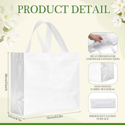 Eccliy 80 Pcs Reusable Gift Bags, Large, White - color: White, size: Large