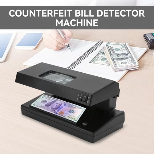 Counterfeit Bill Detector with LED UV Light, Money Marker Counterfeits Money Detector, Fake Money Detector Machine for Bill, UV Counterfeit Money Detector, Backlight for Watermark Detection