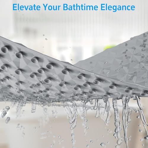 Non Slip Bathtub Mat for Bath Tub Shower - 268 Vacuum Suction Cups - color: Gray, size: 35" x 17" (Rectangular)