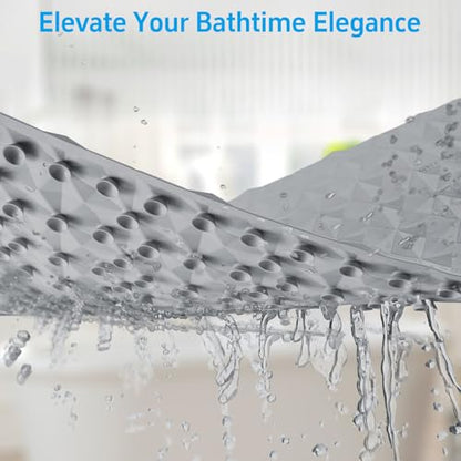 Non Slip Bathtub Mat for Bath Tub Shower - 268 Vacuum Suction Cups - color: Gray, size: 35" x 17" (Rectangular)