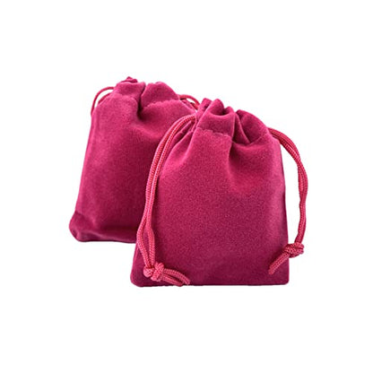 Palmhomee Pack of 48 3x4 Inch Velvet Drawstring Bags Gift Bag Velvet Pouch For Jewelry Wedding and Party Favor (Fuchsia) - color: Fuchsia