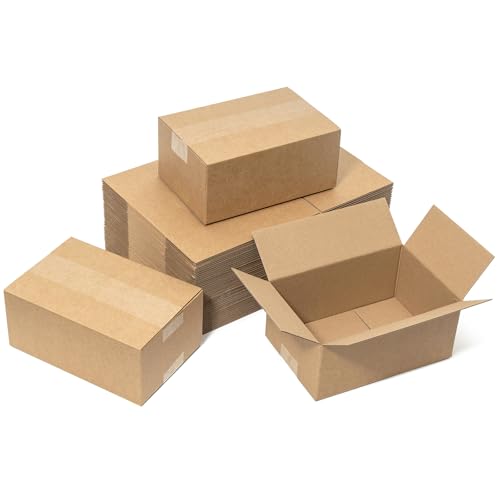 Mefleet 9x6x4" Shipping Boxes 50 Pack Corrugated Cardboard Box Brown - size: 9x6x4 inches (50 Pack)