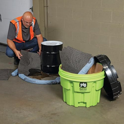 PIG Spill Kit in 20-Gallon High-Visibility Container | 12 Gallon Absorbency | KIT264