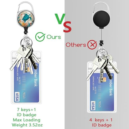 Piefly Lanyard for Id Badge, Teacher Retractable Reel Sea Turtle - color: Turtle