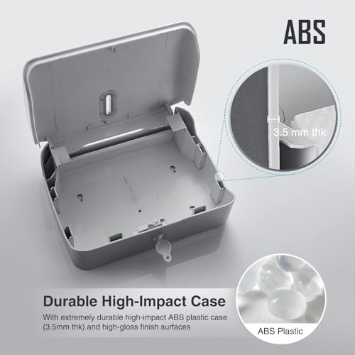 modunful Folded Paper Towel Dispenser Wall Mount No Drill White Keylock - color: D-13 White
