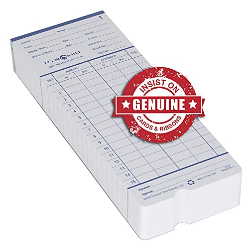 Pyramid Time Systems 42426 Double Sided Time Cards, Pack of 100