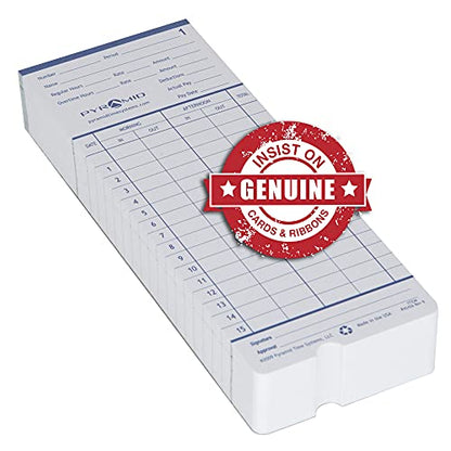 Pyramid Time Systems 42426 Double Sided Time Cards, Pack of 100