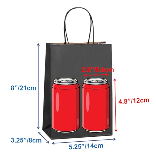 100Pcs Small Party Favor Gift Bags with Handles,Black Paper Bags - color: Small,Black