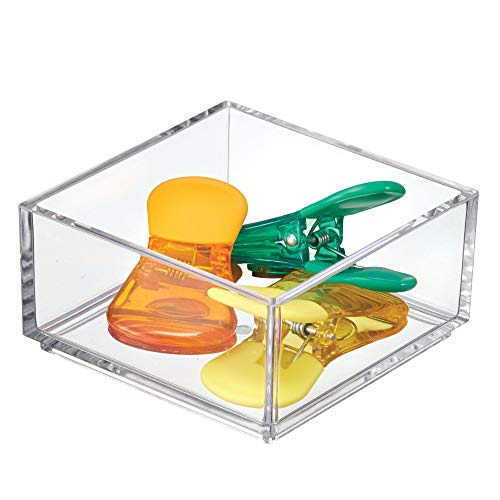 iDesign Clarity Plastic Drawer Organizer, Clear, X-Small, 4" x 4" x 2" - size: XS