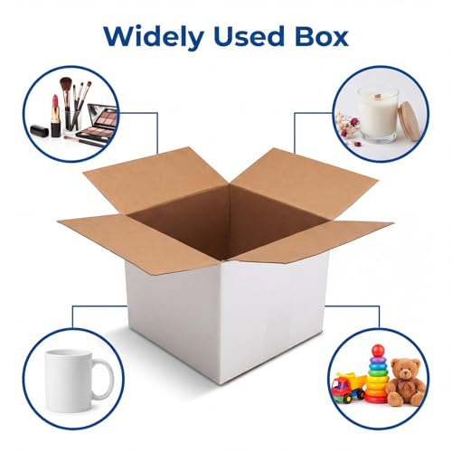 CRUGLA 50 Pack 5x5x5 Shipping Boxes, Small White Mailing Boxes - size: 5x5x5 Inch 50 Pack