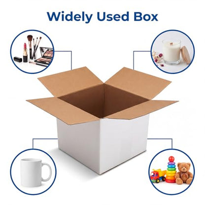 CRUGLA 50 Pack 5x5x5 Shipping Boxes, Small White Mailing Boxes - size: 5x5x5 Inch 50 Pack