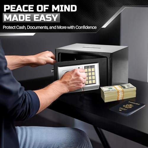 Flexzion Small Drop Safe Box with Digital Keypad, 12 x 8 x 8 in, Black - color: Black, size: Small (0.44 Cubic Feet)