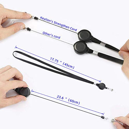 Cruise Flat Lanyard with Retractable Badge Reel & Heavy Duty Clear Vertical ID Card Name Badge Holder (Black,3 Pack) - color: 3 Pack Black Retractable Lanyard