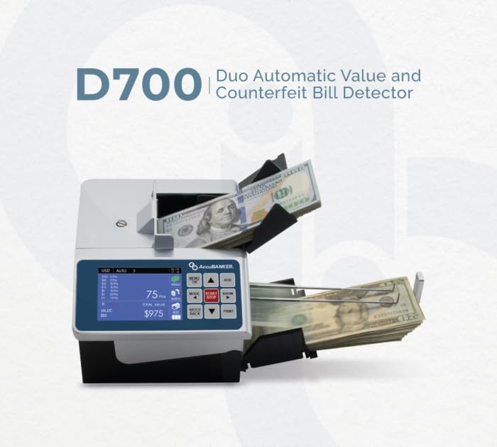 AccuBANKER D700 Duo Value Counter and Counterfeit Detector - style: Base Unit with Counterfeit Detection