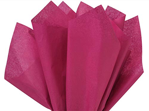Cranberry Tissue Paper Squares, Bulk 10 Sheets, Premium Gift Wrap and Art Supplies for Birthdays, Holidays, or Presents by Feronia packaging, Large 15 Inch x 20 Inch Made in USA - color: Cranberry