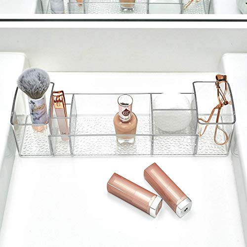 iDesign 43030 Med+ 12" Plastic Divided Vanity Medication and Bathroom Accessory, 12" x 3" x 3.5", Multi-Level Organizer - size: 12-inch, style: Multi-Level Organizer