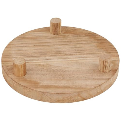 HOZEON 4 PCS Wooden Display Risers, Round Wooden Pedestal Stand for Dessert Display, Kitchen Organization, Retail Display and Home Decor(4 Sizes, Light Brown)