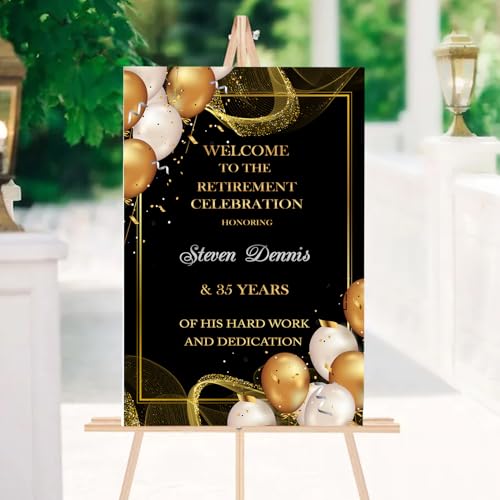 Personalized Retirement Celebration Welcome Sign, Rustic Retirement Luncheon Welcome Sign, RetiRement Celebration Party Signs, RetiRement Décor #7 - color: #Version 7