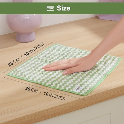 JOYMOOP Microfiber Cleaning Cloth, 18 Piece Set, Small, Green - color: D